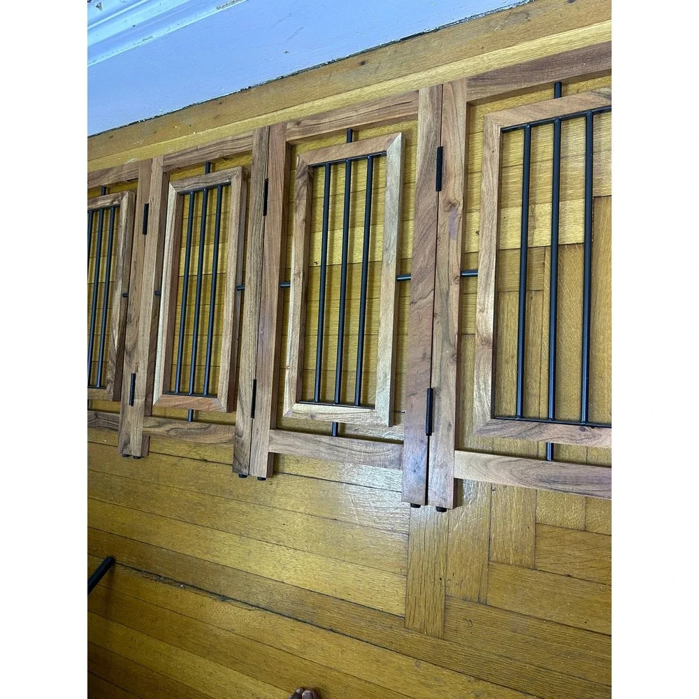 5 Panel Pet Gate Freestanding Wood & Metal  Room Divider 65x25 Inch